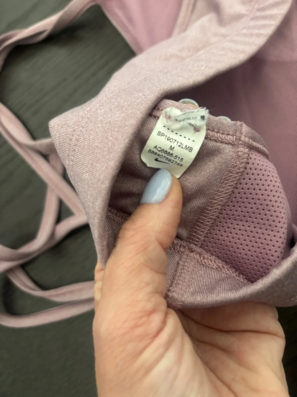 Nike Strappy Light Mauve Sports Bra - Picture 3 of 3